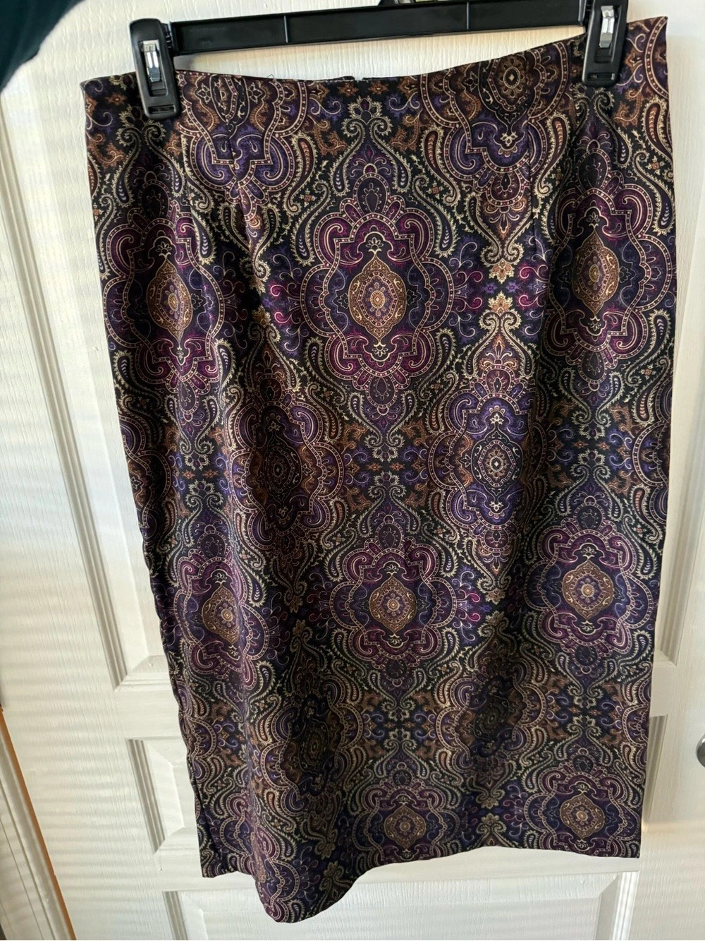 Vintage Briggs Paisley Midi/Maxi Skirt Brown & Purple Size 14P